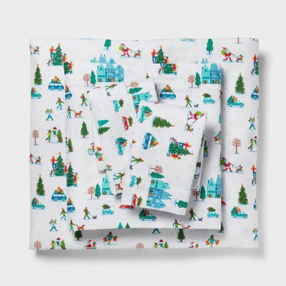Target Wondershop Snowy Village KING Sheet Set